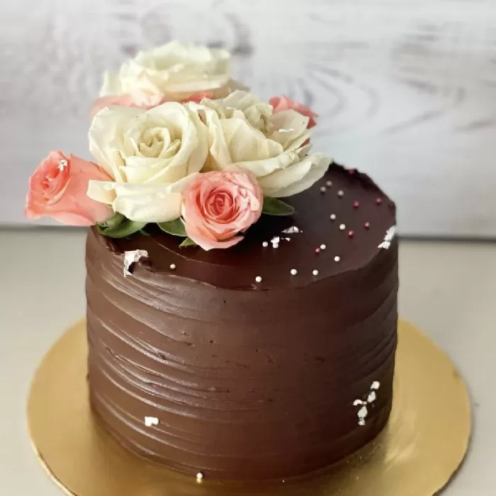 Real Rose Chocolate  Cake