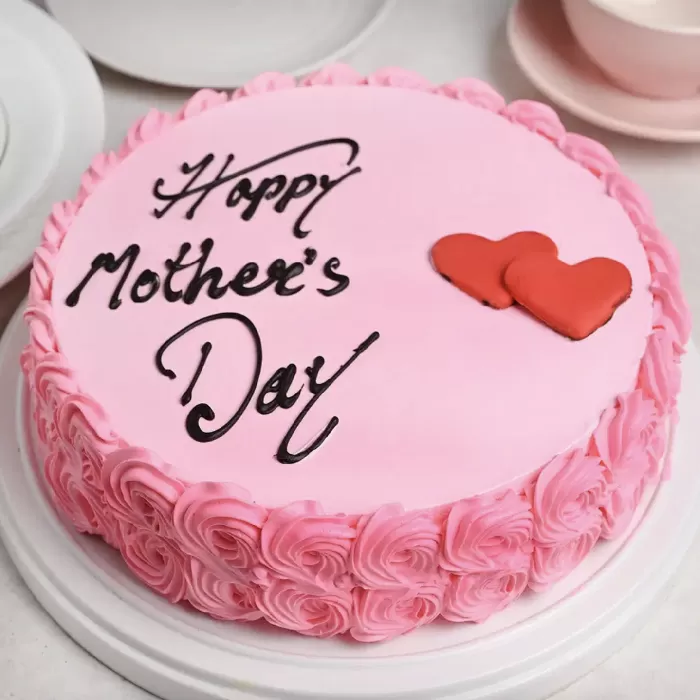 Vanilla Strawberry Mothers Day Cake