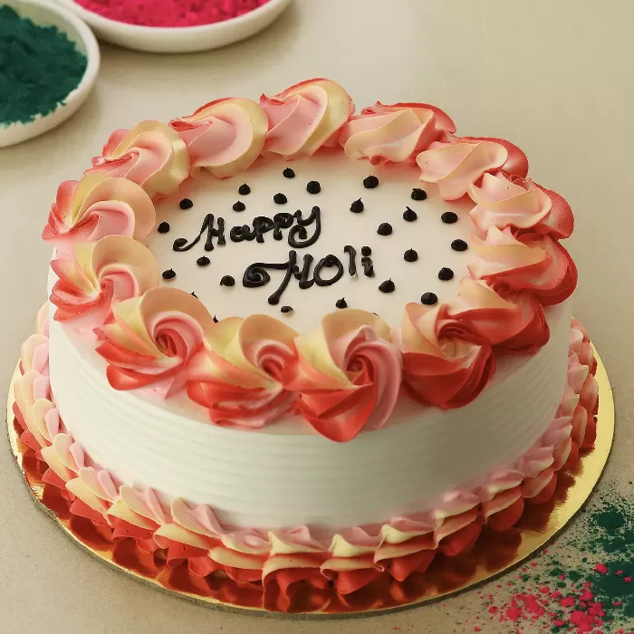Happy Holi Vanilla Cake