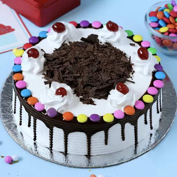 Gems With Cheery on  Top Black Forest Cake