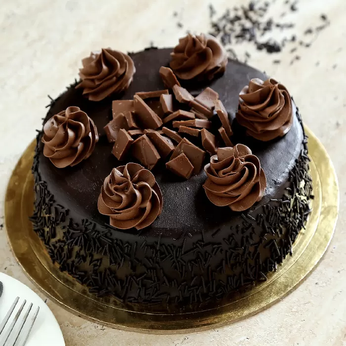 Truffle Cake with chocolate flower