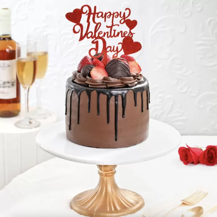 Chocolate Strawberry Valentine Cake 