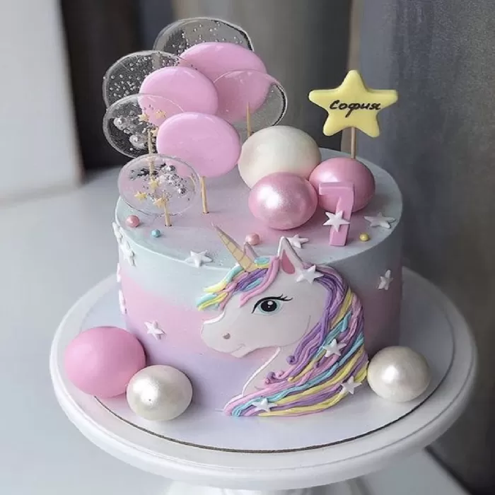 Unicorn Theme Decorated Cake
