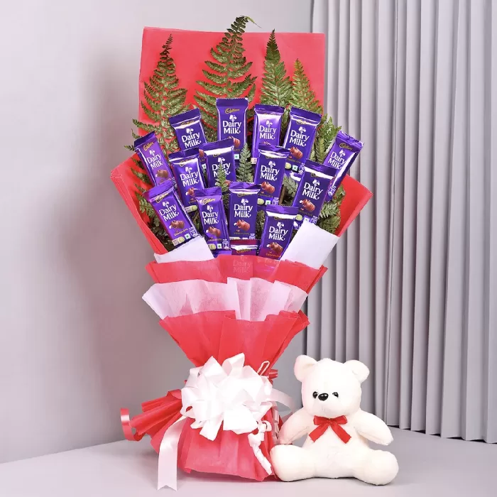 Chocolate bouquet with Teddy - combo
