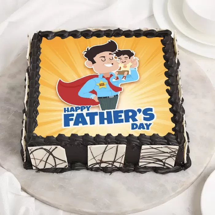 Square Fathers Day Photo Cake